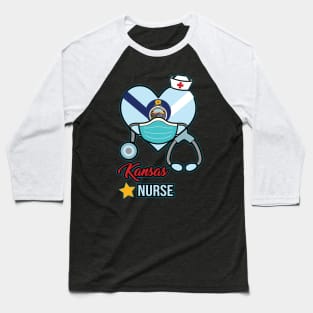 Kansas Nurse  - Love RN LPN CNA State Nursing Gift Baseball T-Shirt